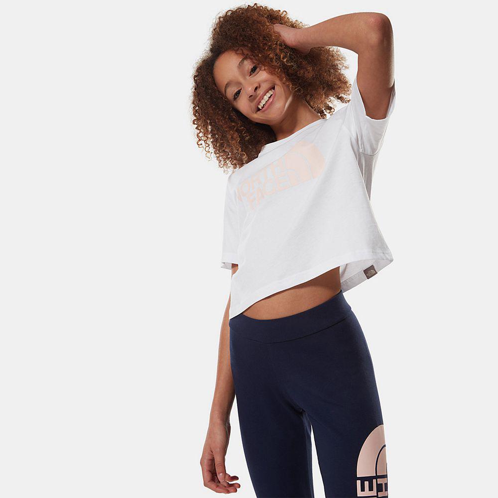 The North Face Easy Cropped Κορίτσια T Shirt - Ασπρα (RVDO96124)